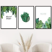 palm plantain monstera cactus leaf plant wall art canvas painting nordic posters and prints wall pictures for living room decor