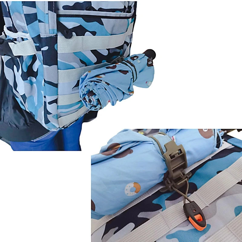 

Portable Backpack Clip with Whistle Hanging Bracket Gear Accessories for Fix Flashlight Kettles Outdoor Equipment