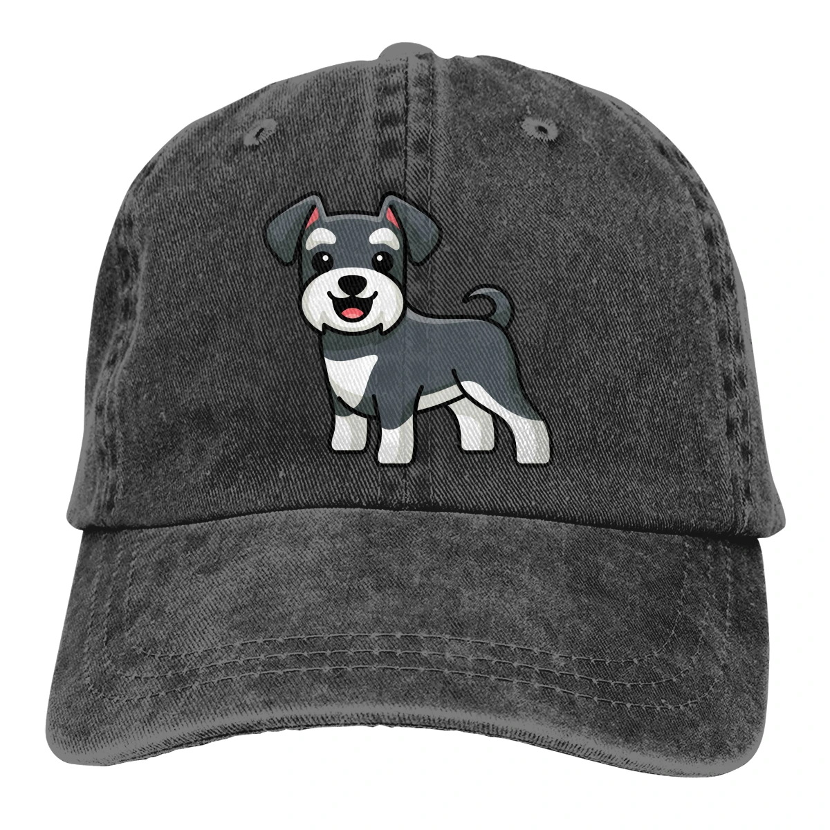 

Cute Schnauzer Dog Pattern mans womans Retro Washed Cowboy hat Dad Cap