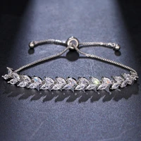 ekopdee charm fashion cubic zirconia leaf bracelet stone for women luxury zircon bracelets female wedding jewelry 2021 new gift