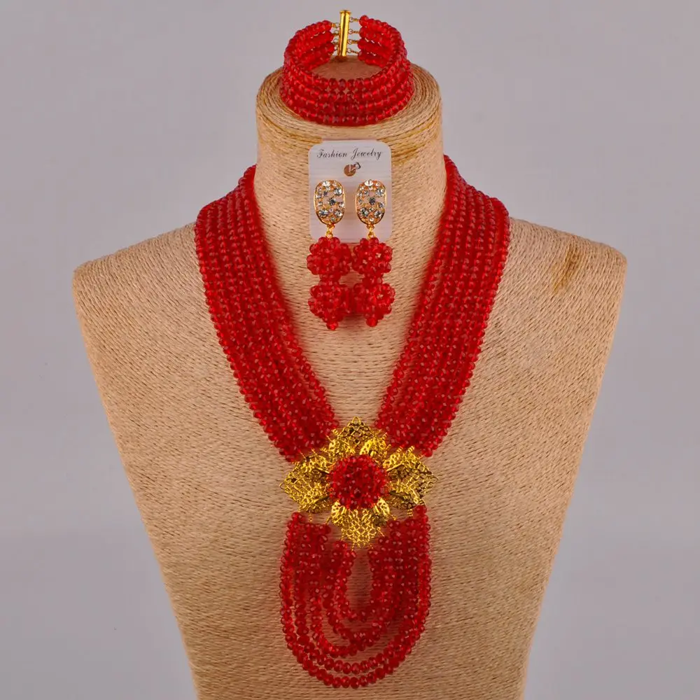 Черные нигерийские Свадебные африканские бусины Ювелирный Набор Кристалл