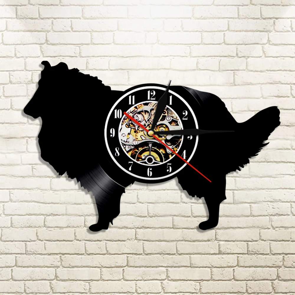 Настенные часы Schnauzer с изображением собаки шероховатый колли виниловая пластина