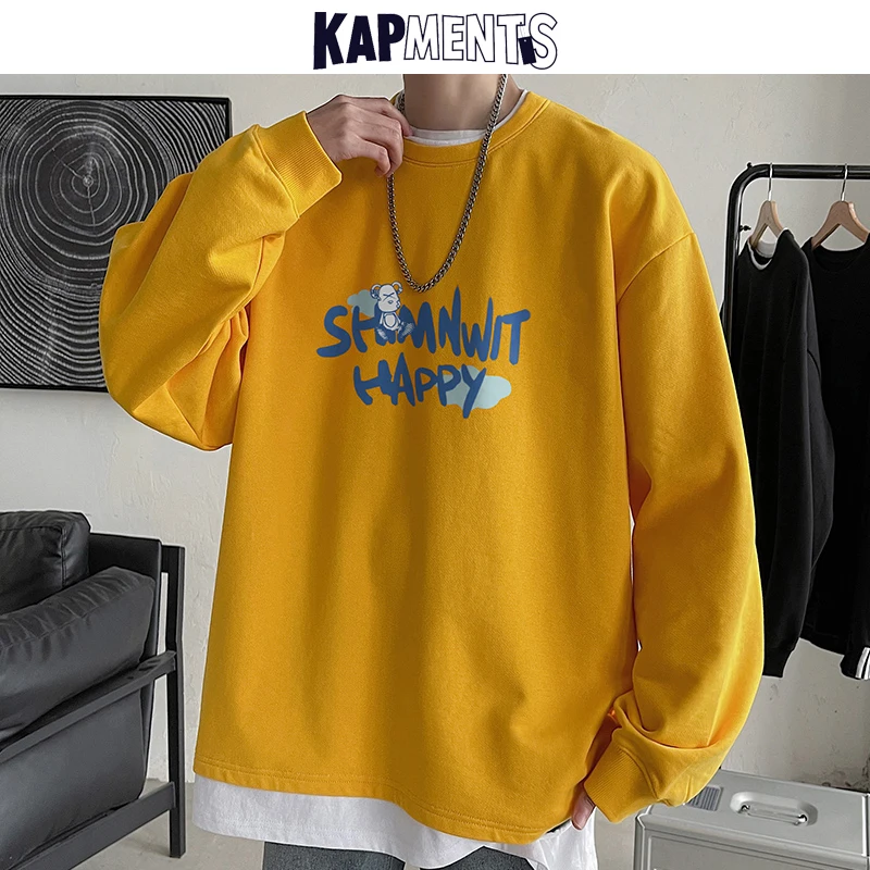 

Мужские толстовки с надписью Φ 2022, мужские повседневные свитшоты Y2k, Мужская корейская мода, свободная толстовка