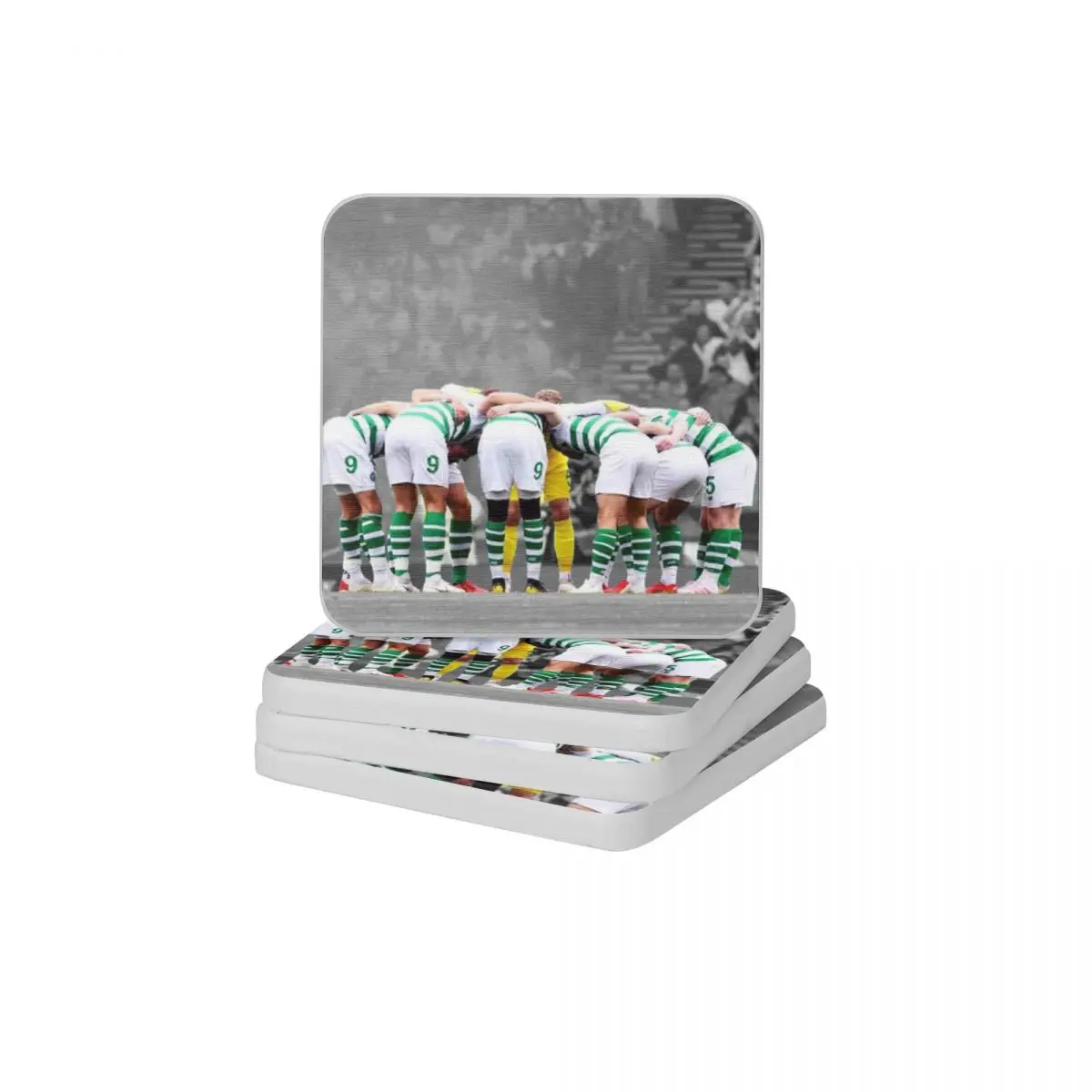 

Celtic Fc Huddle Diatom Square Round Shape Coaster Quick-drying Cup Bonsai Mat Soap Toothbrush Pad 10x10cm
