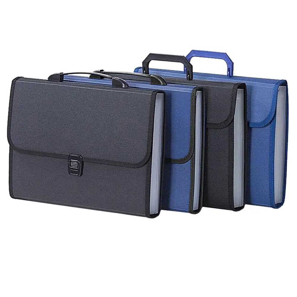 

File Folder Portable Organ Box Bag Multi-function Organizer Storage Holder Office Document 12 Grid Folder Finishing