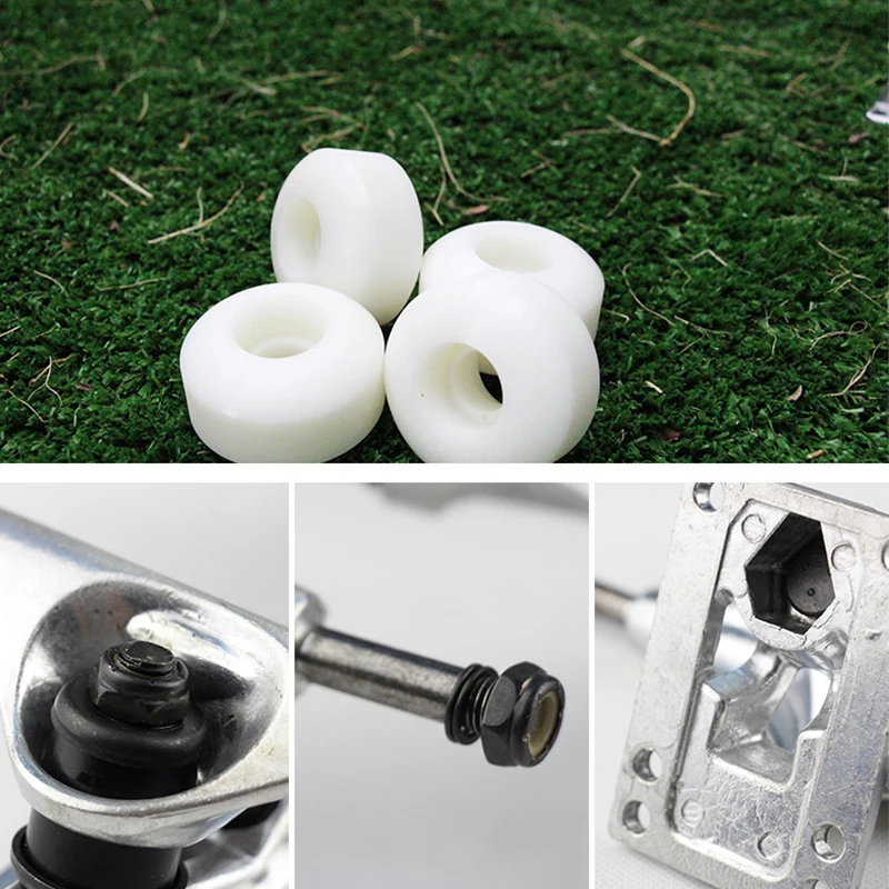 

Skateboard Aluminum Alloy Bracket With Wheels Skateboard Trucks Four-wheel Bearing Rubber Gasket Skateboard Parts Mini Cruiser