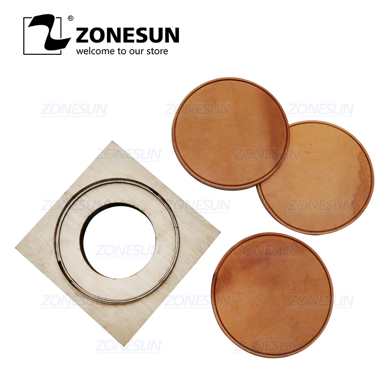 ZONESUN круглый коврик под чашку цветок заказной кожаный кликер инструмент для