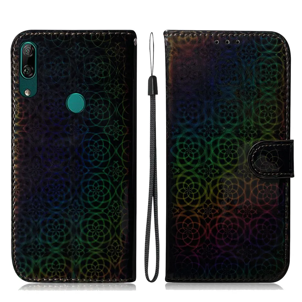 P Smart Z цветной градиентный динамический цветок флип чехол для Huawei Plus 2019 кожаный