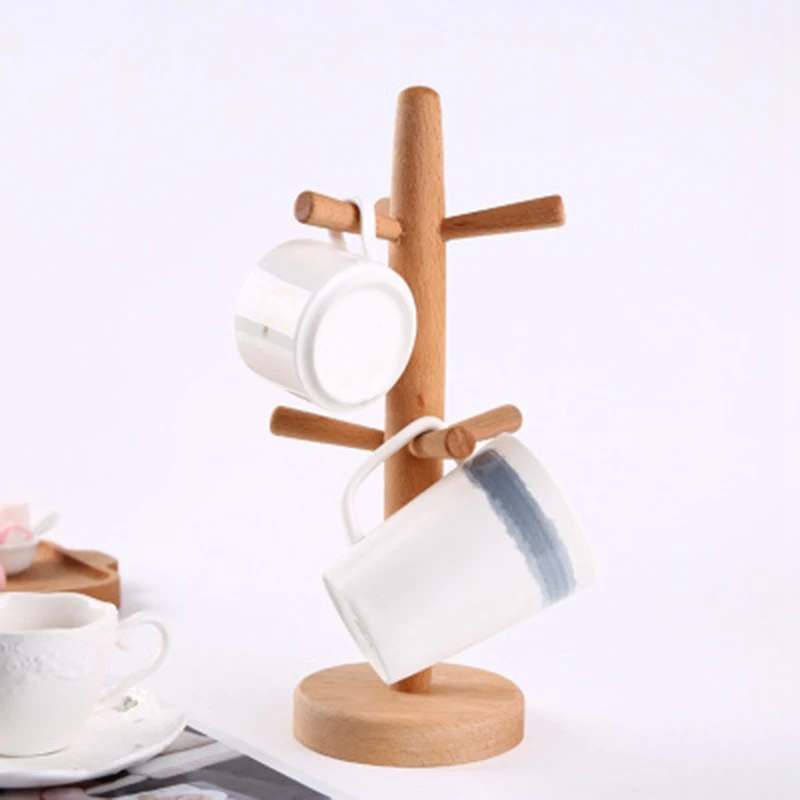 

2-Piece Set of Wooden Drain Cup Holder, Household Tea Cup Holder, Solid Wood Tissue Holder, Storage Rack