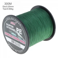 300m green super strong fishing line 4 strands weaves pe braided fishing rope multifilament size line2 5