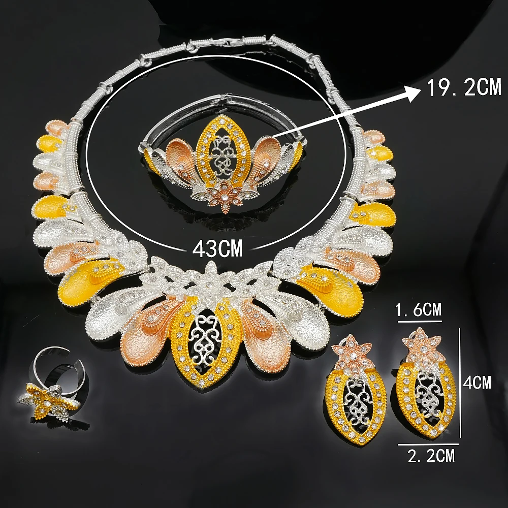 Sexemara Золотая круглая цепочка ювелирный набор ожерелье серьги гвоздики