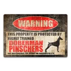 Знак Doberman Pinschers No Знак запрета несанкционированного проникновения, винтажный металлический жестяной знак, Оловянная металлическая табличка, для бара, клуба, кафе-гараж