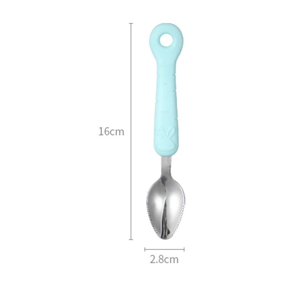 

Baby Fruit Scoop Stainless Steel Spoons Long Handle Sawtooth Kitchen Tools
