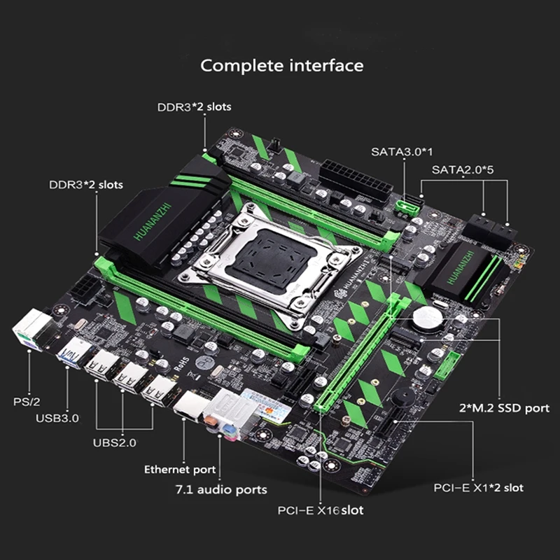 Новая материнская плата HUANAN ZHI X79-ZD3 LGA 2011 DDR3 ECC для intel E5-V2 64GB SATA3 USB3.0 X79