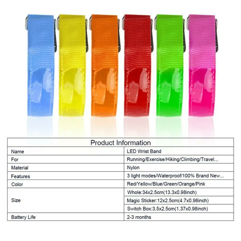 Наружная светодиодная повязка на руку для велосипеда подсветка браслет ночного