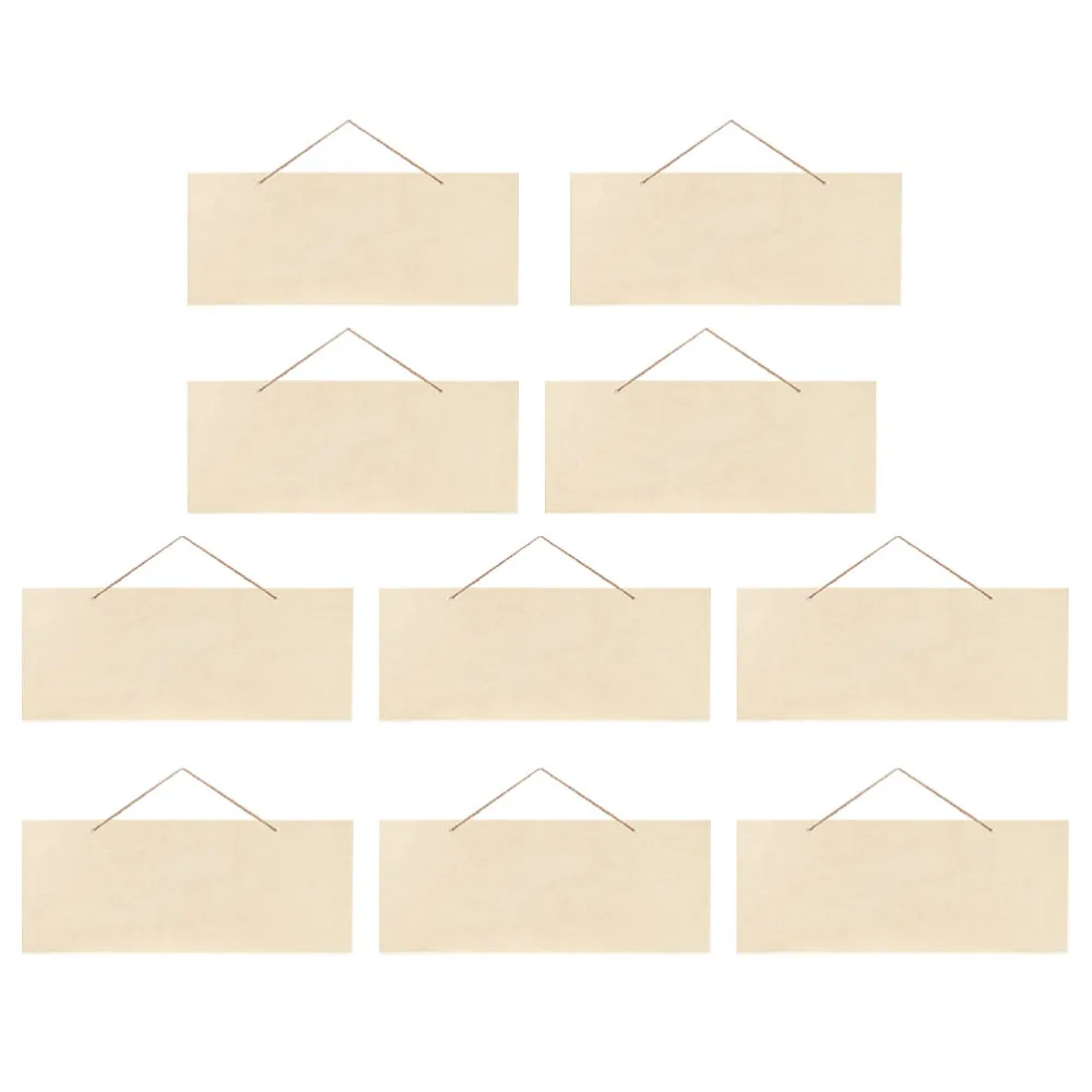 

10Pcs Unfinished Hanging Wood Sign Durable Blank Wooden Plaque for DIY Craft