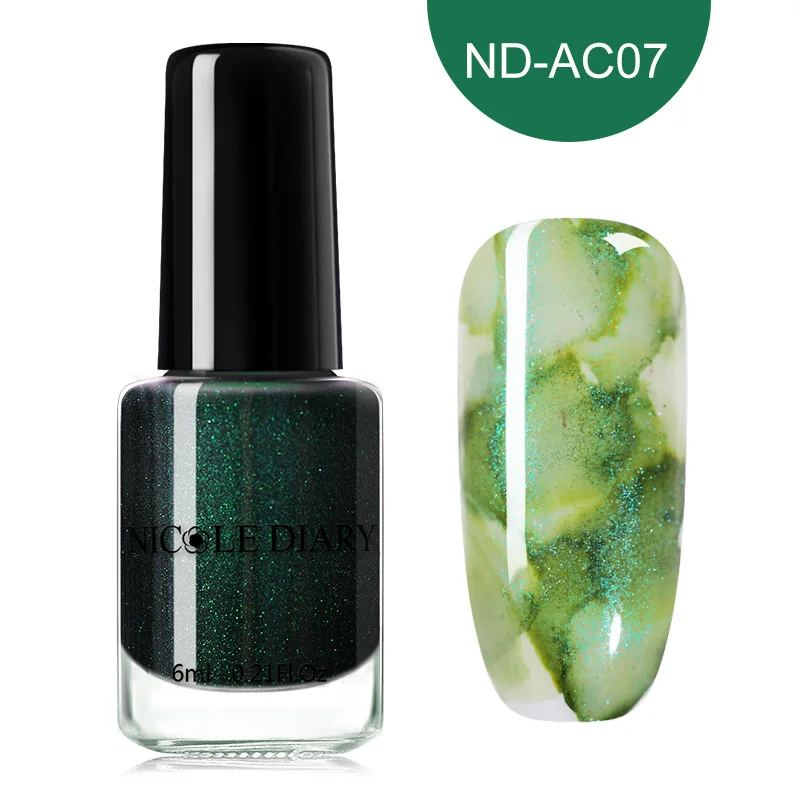 6ml NDAC07 NICOLE DIARY 15 мл 6 мл цветные акварельные чернила для ногтей, лак для ногтей DIY, дизайн ногтей, фиолетовый, зеленый Маникюр для украшения ногтей - Цвет: 6ml NDAC07