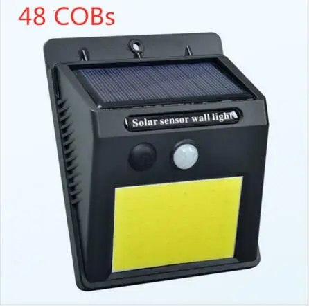 48LED COBS 4 шт. 100LED Солнечный светильник с датчиком движения, открытый водонепроницаемый светильник, садовое ночное украшение, настенный светильник для безопасности, уличный светильник для двора - Испускаемый цвет: 48LED COBS