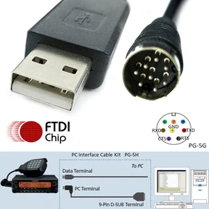 ftdi usb rs232 Adapter Cord for Kenwood Radio Station PG-5G pg 5h
TM-D710 Programming Cable