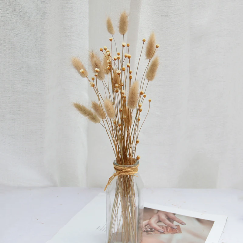 50pcs Natural Simulation Flowers Imported Ins Dried Flower Bouquet Real Happy Shooting Props Sticky Material Decorative | Дом и сад