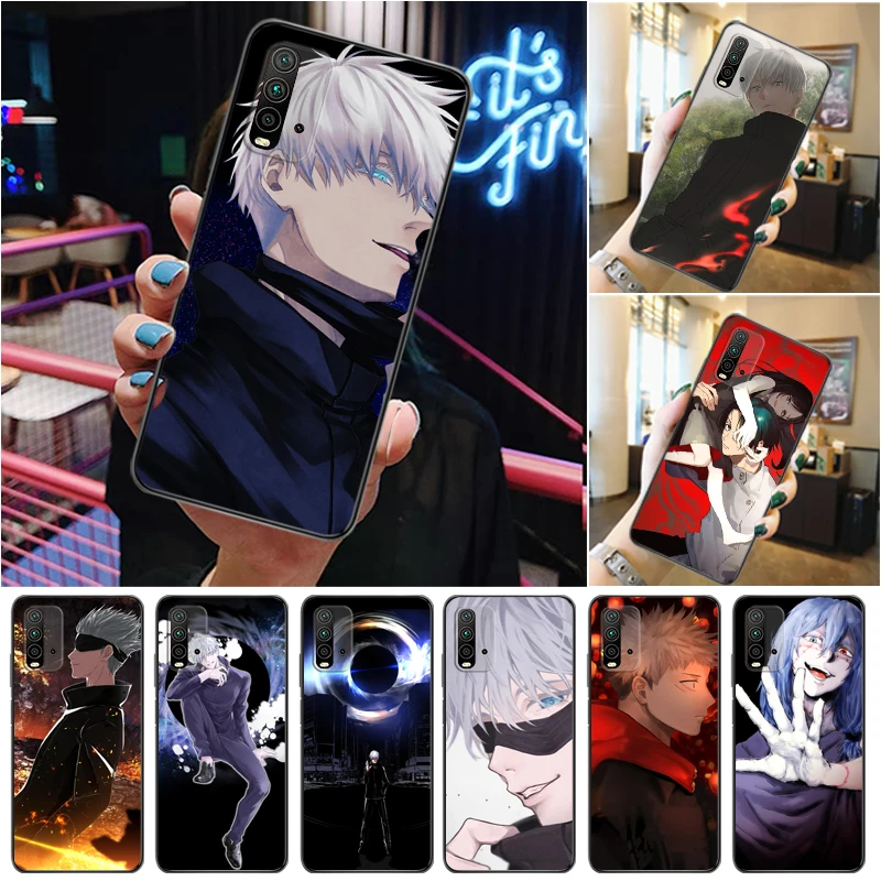 

Jujutsu Kaisen Satoru Gojo Sukuna Yuji Itadori Fushiguro Megumi Phone Case For Xiaomi Redmi 9 9T 9A Pro Back Cover Coque Funda