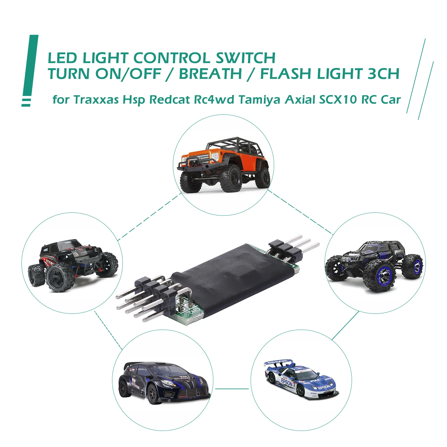 LED Lamp Light Control Switch Panel System Turn On/Off Breath Flash 3CH for Traxxas Hsp Redcat Rc4wd Tamiya Axial | Игрушки и хобби