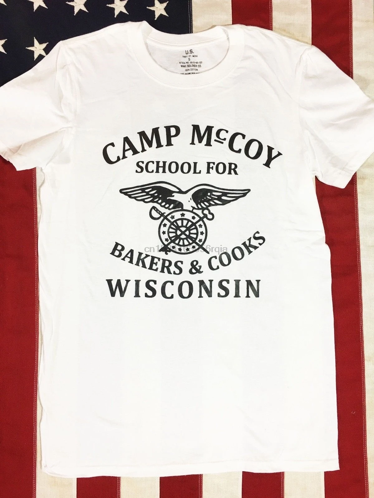 WWII США армейский пекарь повара Camp McCoy PT Repro рубашка w Spec бирка Мужская размер s-XL |