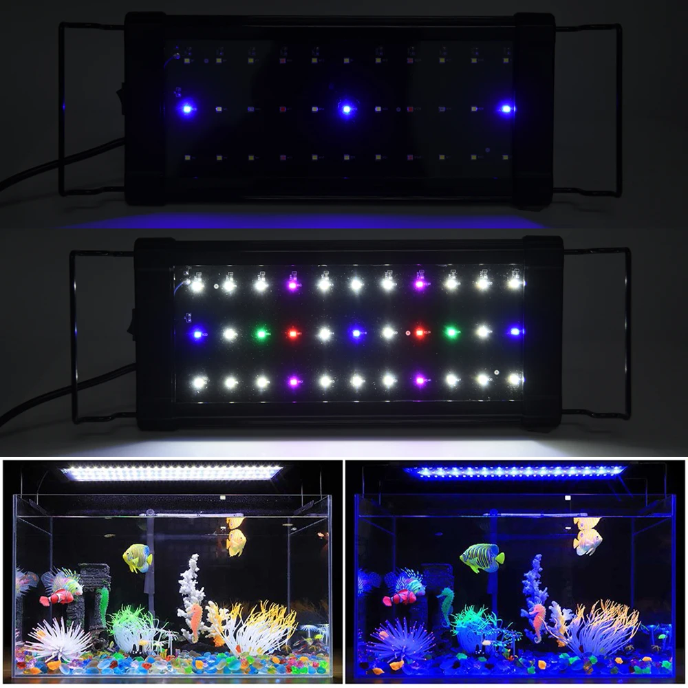 

Aquarium Super Slim LED Light Fish Tank Aquatic Plant Grow Lighting 30cm Extensible Waterproof Full Spectrum LED Decoration Lamp