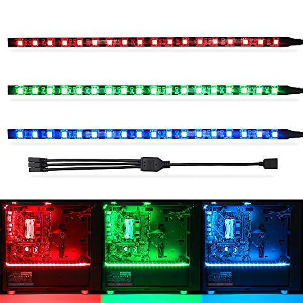 RGB игровая Светодиодная лента 5050 для настольного ПК чехол компьютера освещение 12