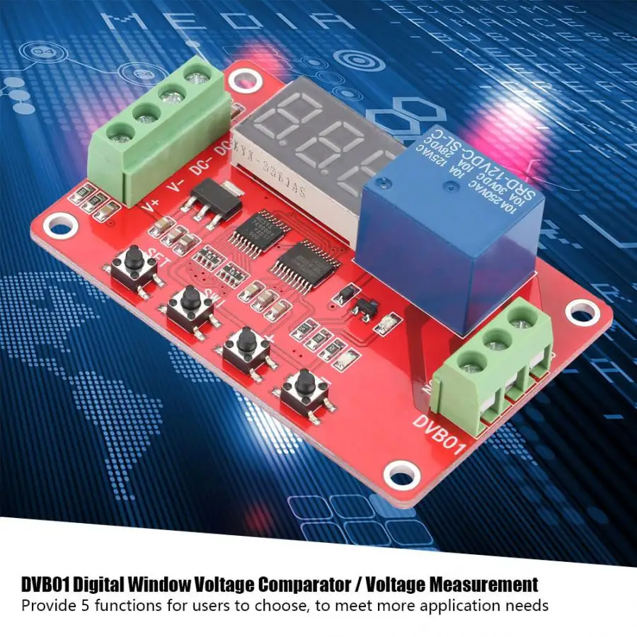 12 V/24 V красный DVB01 цифровой окна Напряжение компаратор/Напряжение измерения