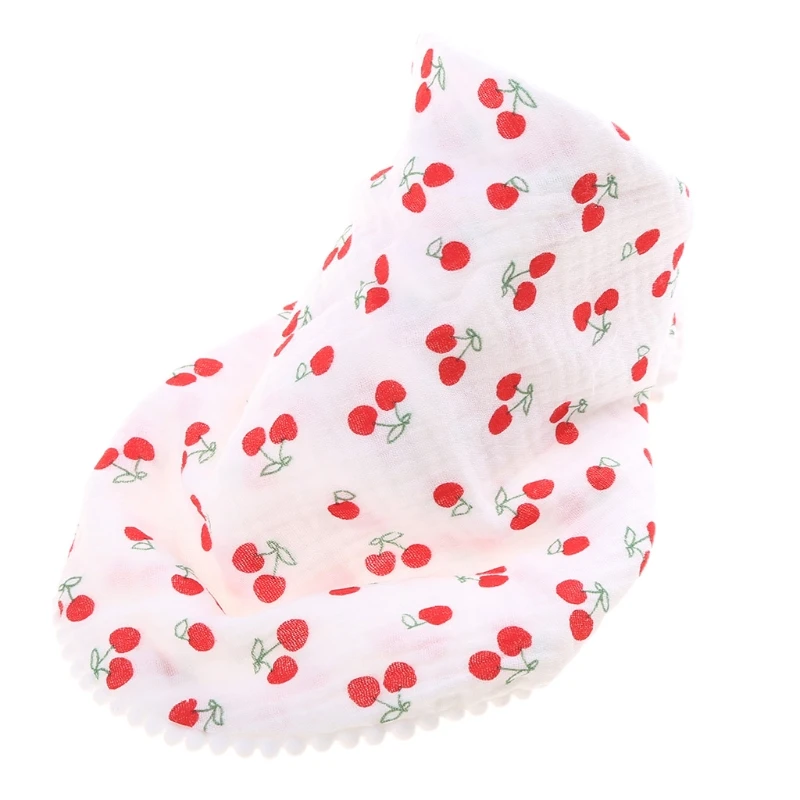 1Pc Fashion Baby Burp Cloths Cotton Gauze Muslin Cherry Feather Bibs Bandanas Soft Newborns Towel Scarf | Детская одежда и обувь