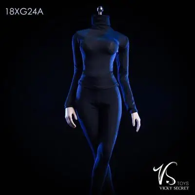 1/6 Сексуальная женская фигура одежда черные/белые колготки Высокий воротник