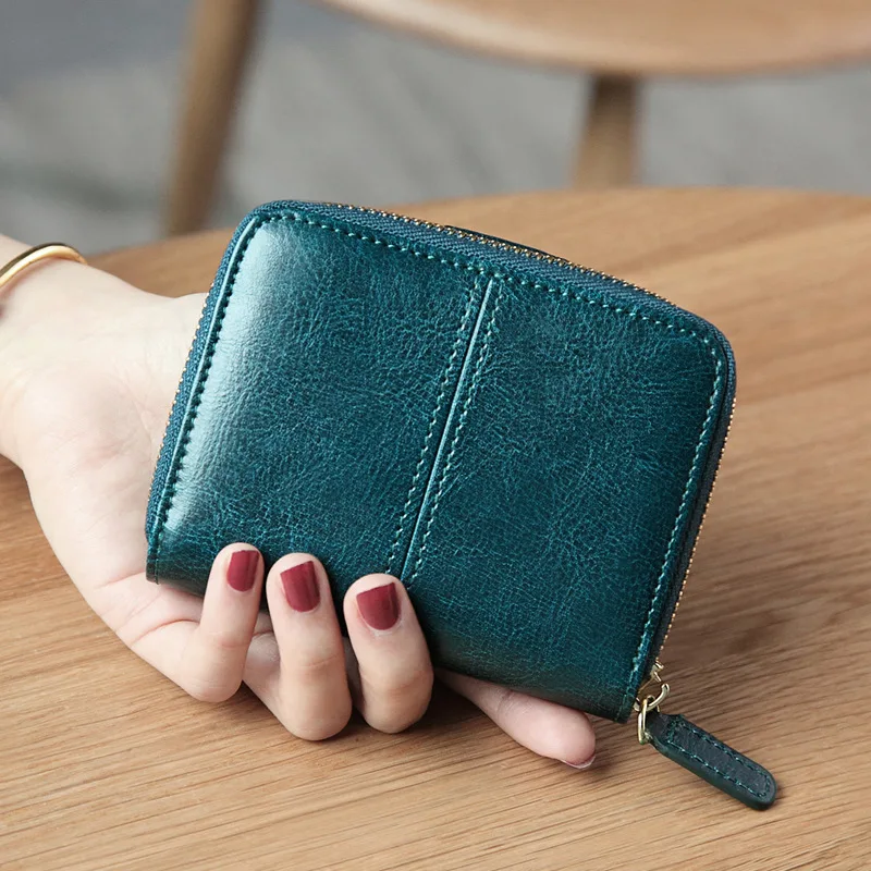Small Wallet Women Genuine Leather 18 Card Slots Yellow Holder Female Purse Women's Wallets Lady Money Perse Zipper Walet | Багаж и