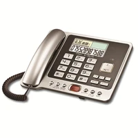large lcd screen corded standard phone with white backlit display handsfree calling home office desktop landline telephone