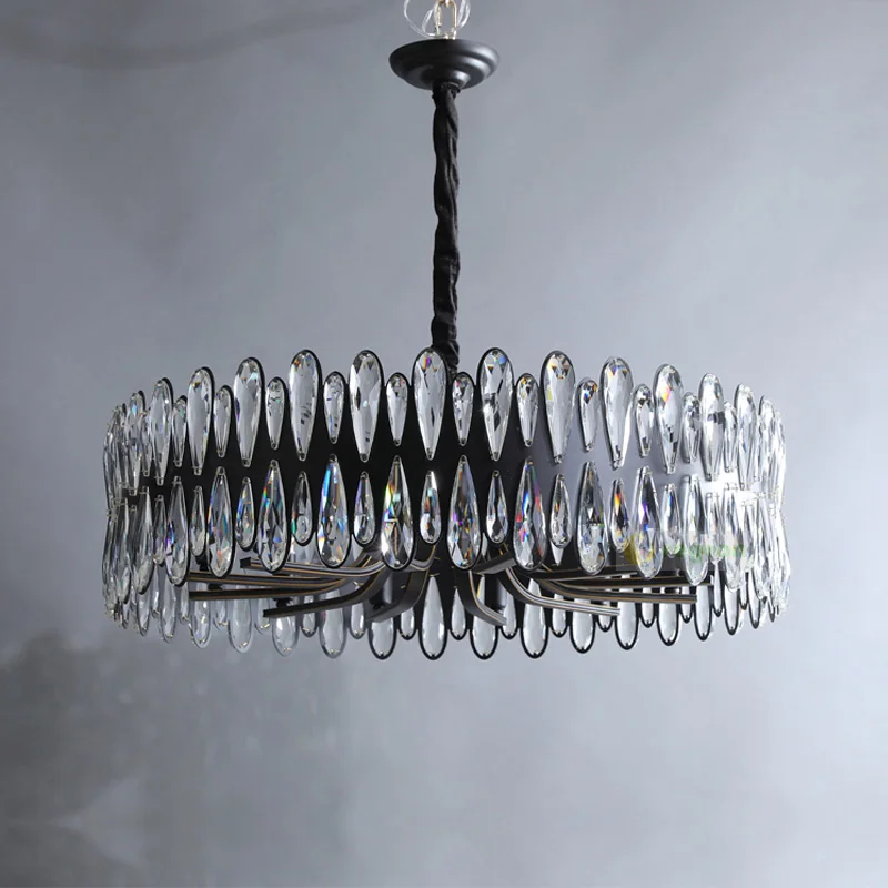 Круглая Роскошная Потолочная люстра светодиодная лампа современная хрустальная