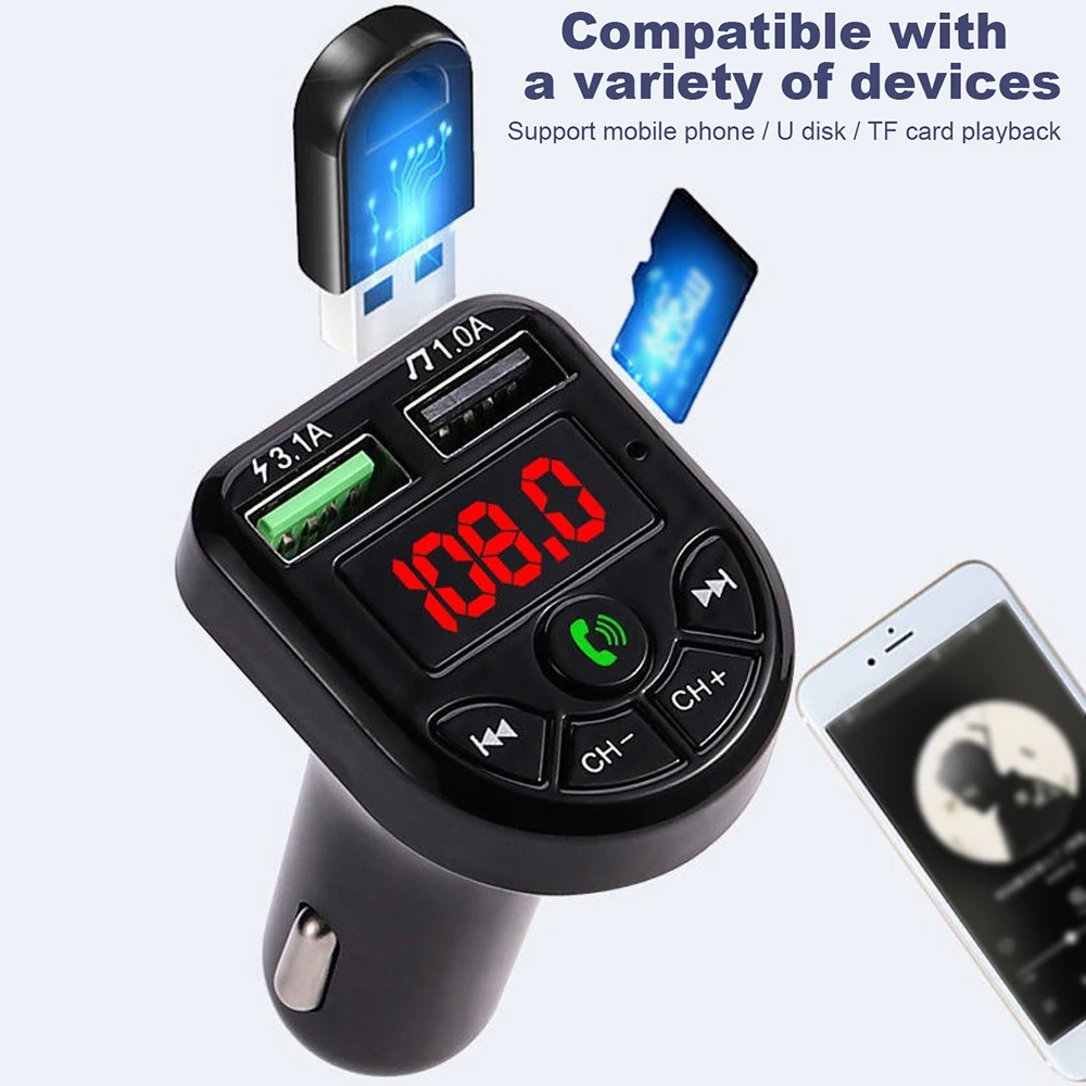 BTE5 Автомобильный MP3 плеер BT fm передатчик автомобильный модулятор двойной usb