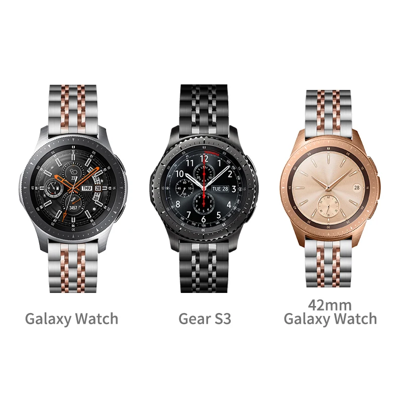 22 мм ремешок для samsung galaxy watch band 316L нержавеющая сталь 46 Gear S3 Frontier huawei gt huami amazfit 1/2