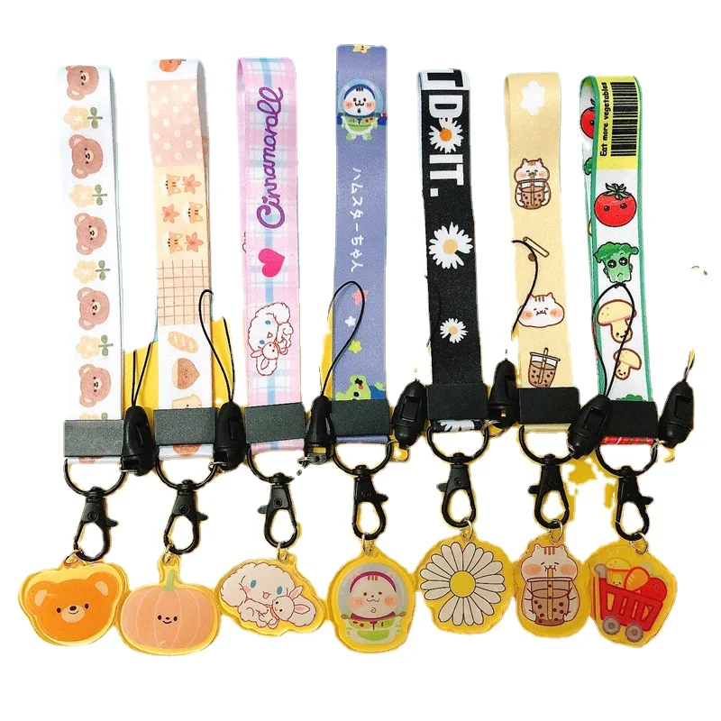 Lanyard cartoon cute cartoon neckband mobile phone with USB ID bracket DIY sling lasso key lanyard ID card gym charm strap