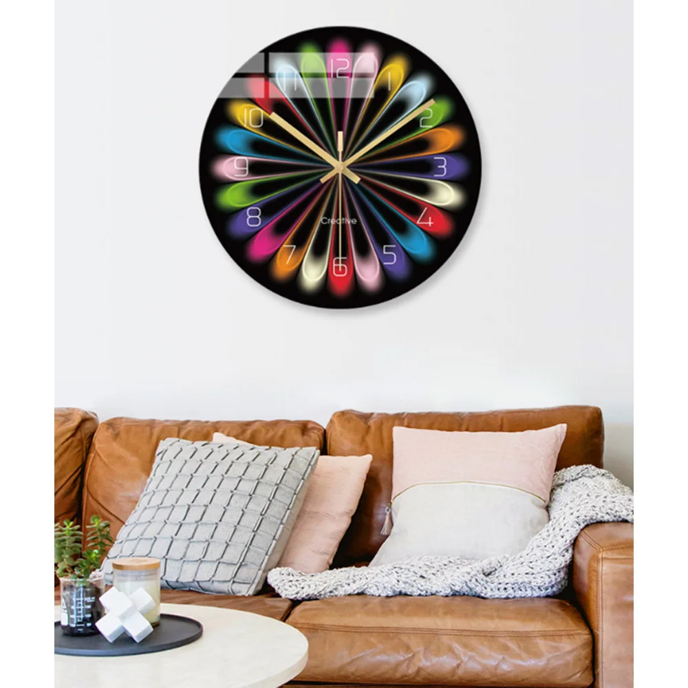 New Quartz Wall Clock Creative Colorful Modern Rainbow Abstract Art Style Clocks Fantastic for Home Decor W | Дом и сад