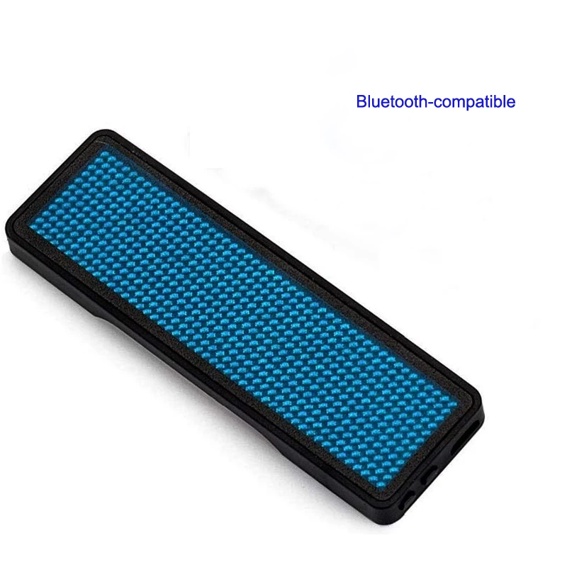 Фото Беспроводная Bluetooth-совместимая рекламная светодиодная бирка с именем, цифровая прокрутка, вывеска для сообщений - синяя №1