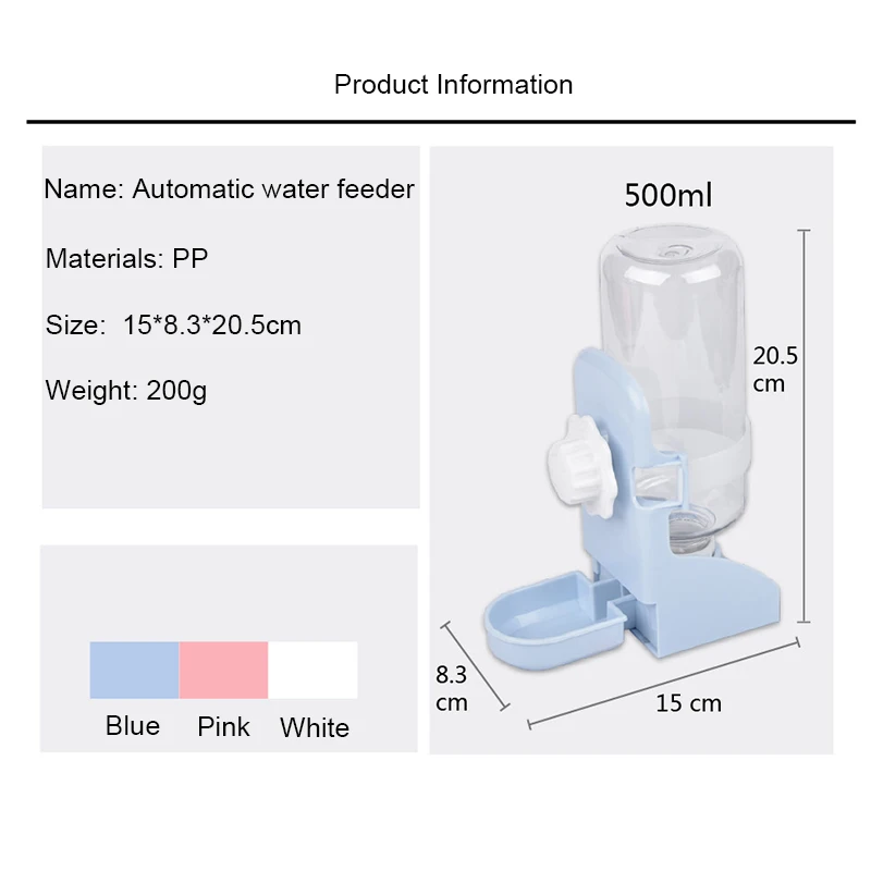 Pet automatic waterer pigeon rabbit drinking water bowl cat dog hanging cage dispenser multifunctional pet supplies | Дом и сад