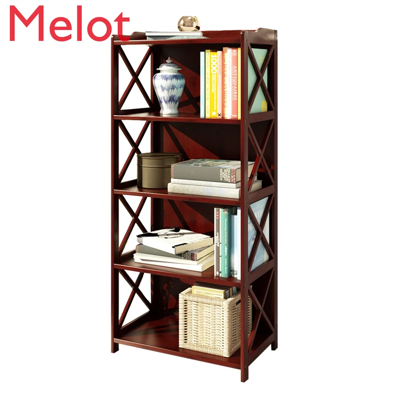 

Полка напольная книжная полка для гостиной шкафчик из массива дерева многоярусный книжный шкаф простая современная простая полка для хран...