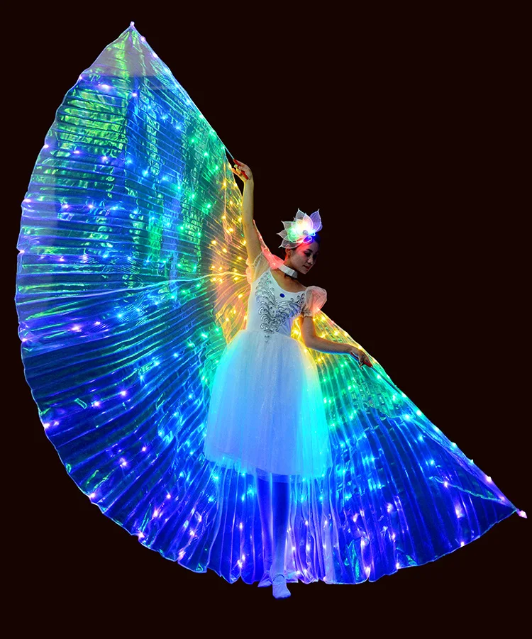 

New Wings Sticks Adult Led Isis With Adjustable Belly Dance lamp Props 360 Degrees Accessories Angle LED Wing