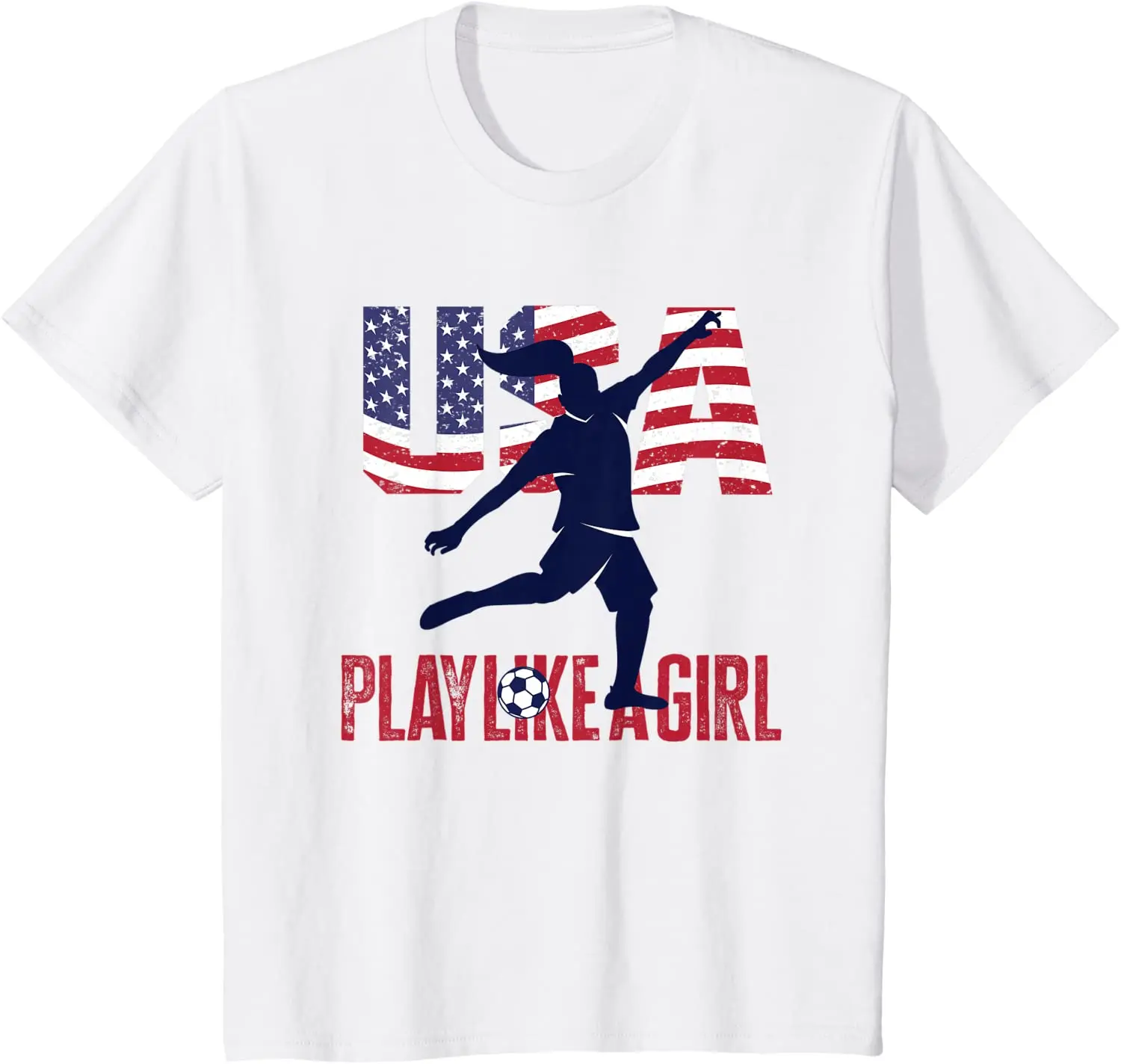 Футболка для игры в футбол с флагом США девушек и женщин|Мужские футболки| |