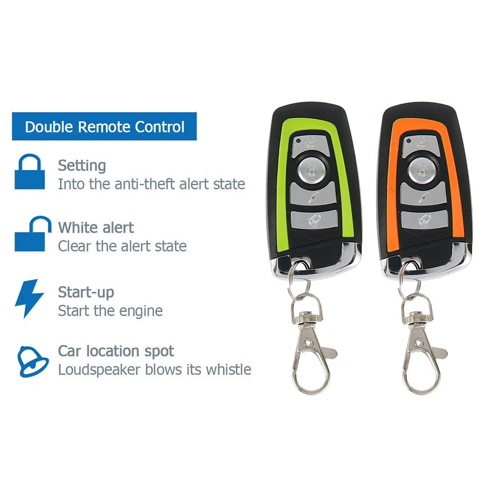 

Motorcycle Anti-theft 125dB Universal Two-way Motorcycle Scooter Security Alarm System Engine Start Remote Control Key