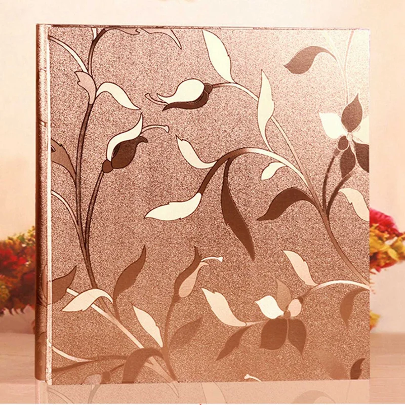 

2x Photo Album 4X6 620 Photos Leather Cover for Family Wedding Anniversary Baby Vacation (Champagne Gold/Gold)