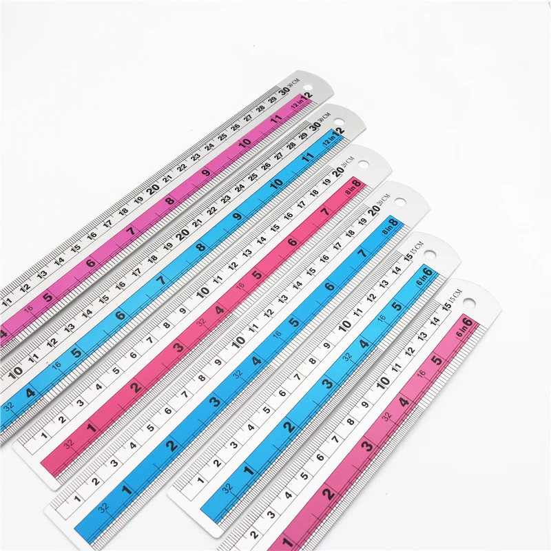 

4PCS/Set UV Aluminum Alloy Ruler Drawing Measurement Geometry TriangleRuler straightedge Protractor A variety of rulers