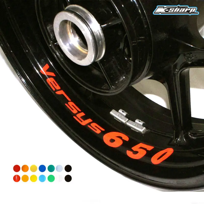 

8 X custom inner rim decals wheel reflective sign Stickers stripes Fit KAWASAKI VERSYE 650