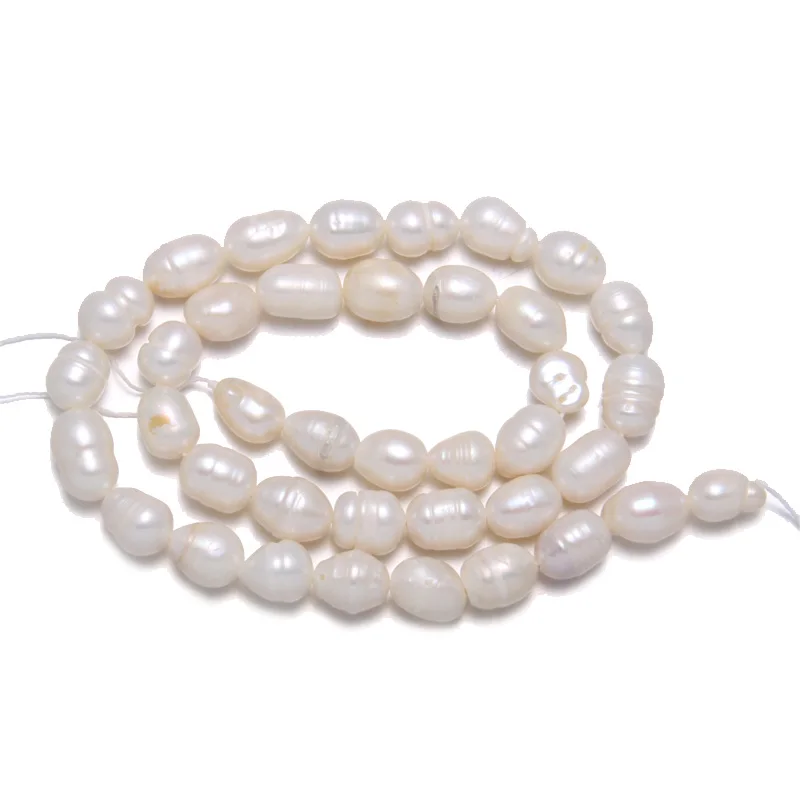 

Natural Freshwater Pearl High Quality 34cm Rice Shape Punch Loose Beads for DIY Elegant Necklace Bracelet Jewelry Making