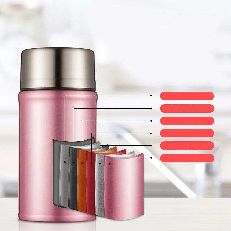 Ланч бокс с вакуумной изоляцией 24 часа герметичный из нержавеющей стали бэнто